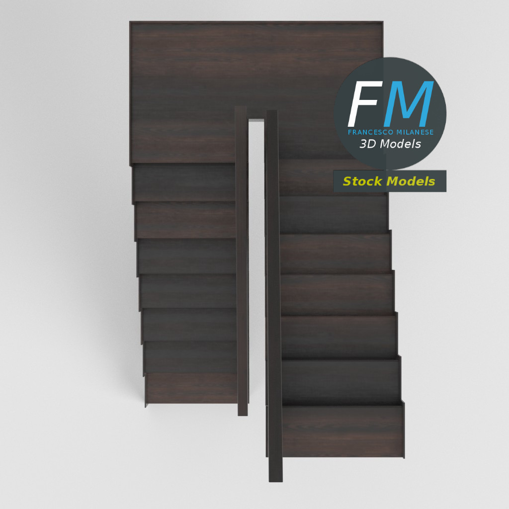 3D-Modell - Treppe mit Zwischenpodest - 06