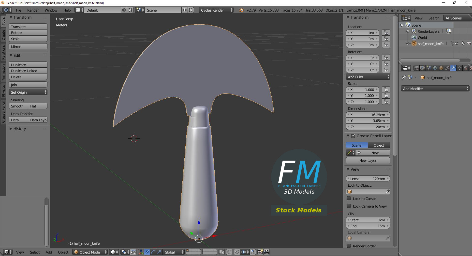 3D-Modell - Wiegemesser - 09