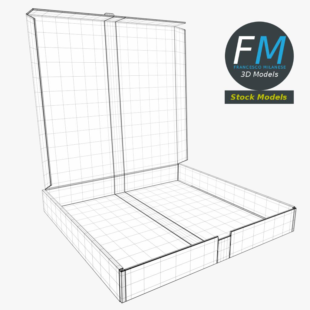 3D-Modell - Halb Geöffneter Pizzakarton - 07