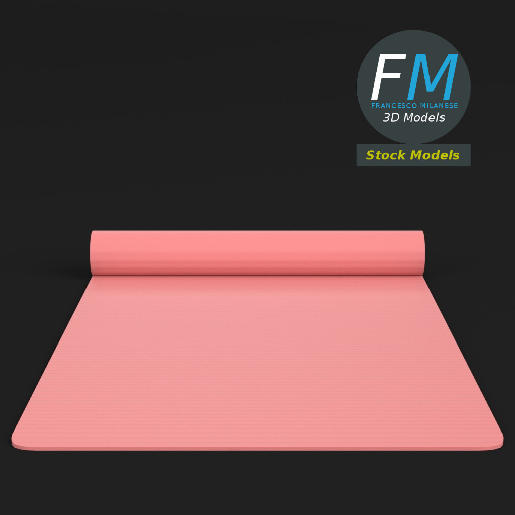 3D-Modell - Halb Aufgerollte Yogamatte - 03