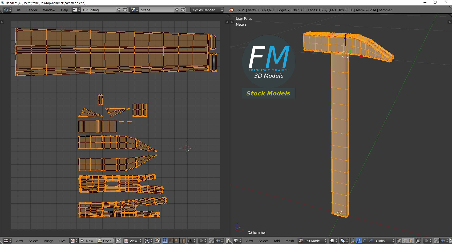 3D-Modell - Hammer - 10