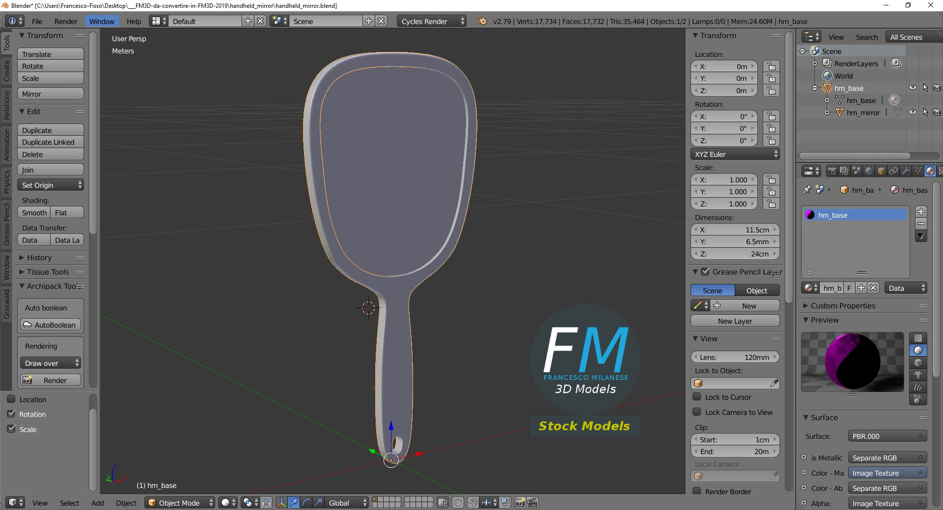 3D-Modell - Handspiegel - 09