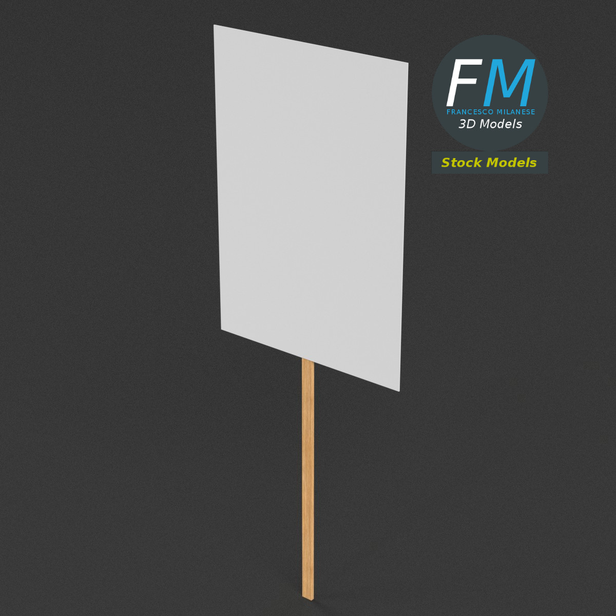 3D-Modell - Handgehaltenes Protestschild - 02