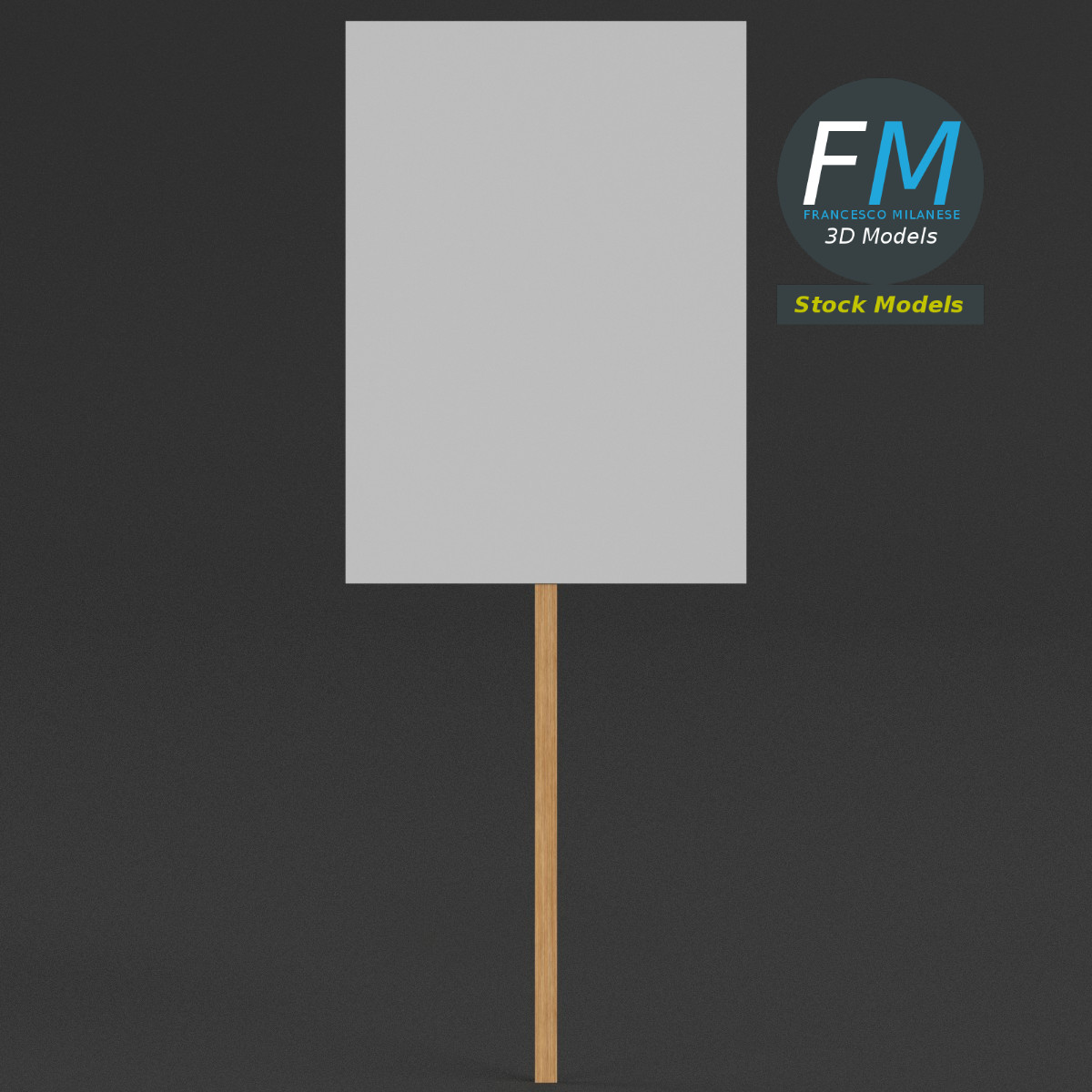 3D-Modell - Handgehaltenes Protestschild - 03