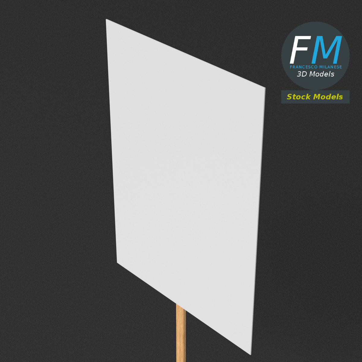 3D-Modell - Handgehaltenes Protestschild - 05