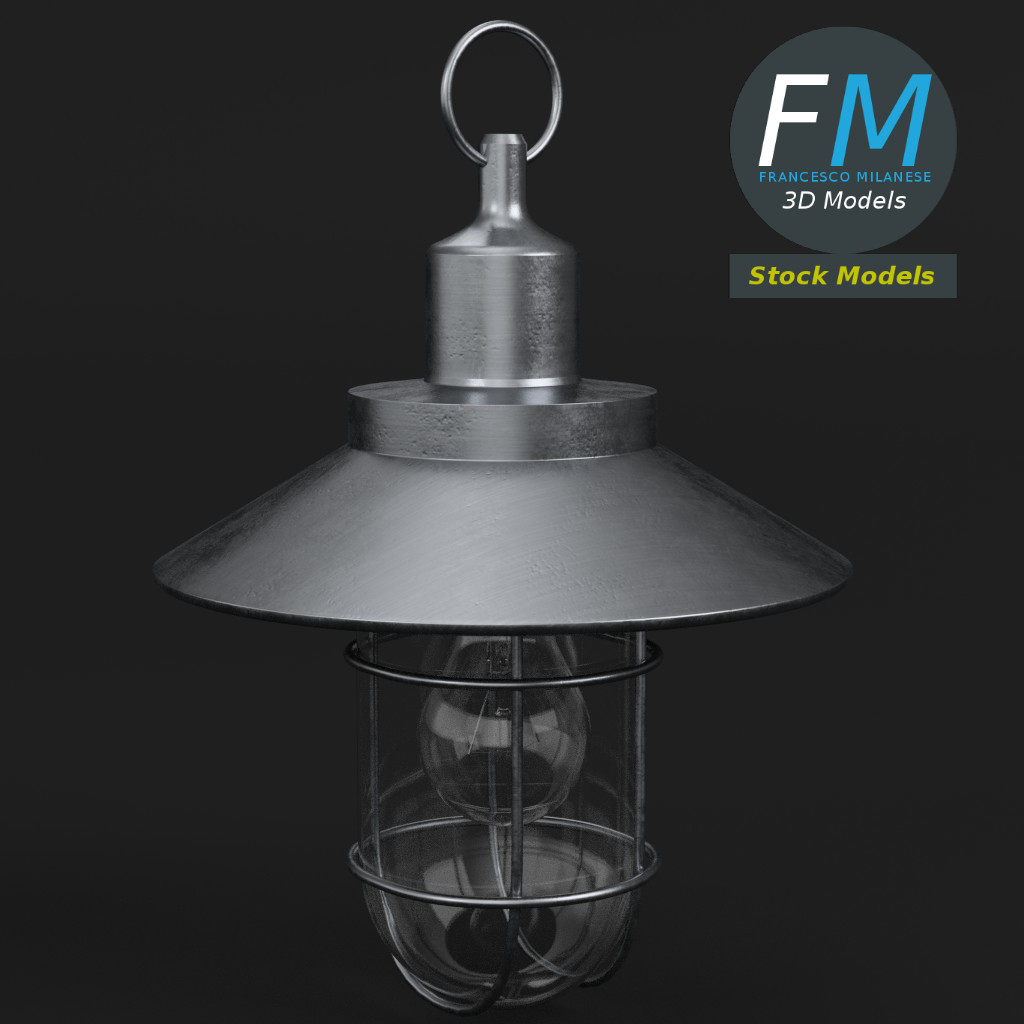 3D-Modell - Hängende Bulkhead-Leuchte - 01
