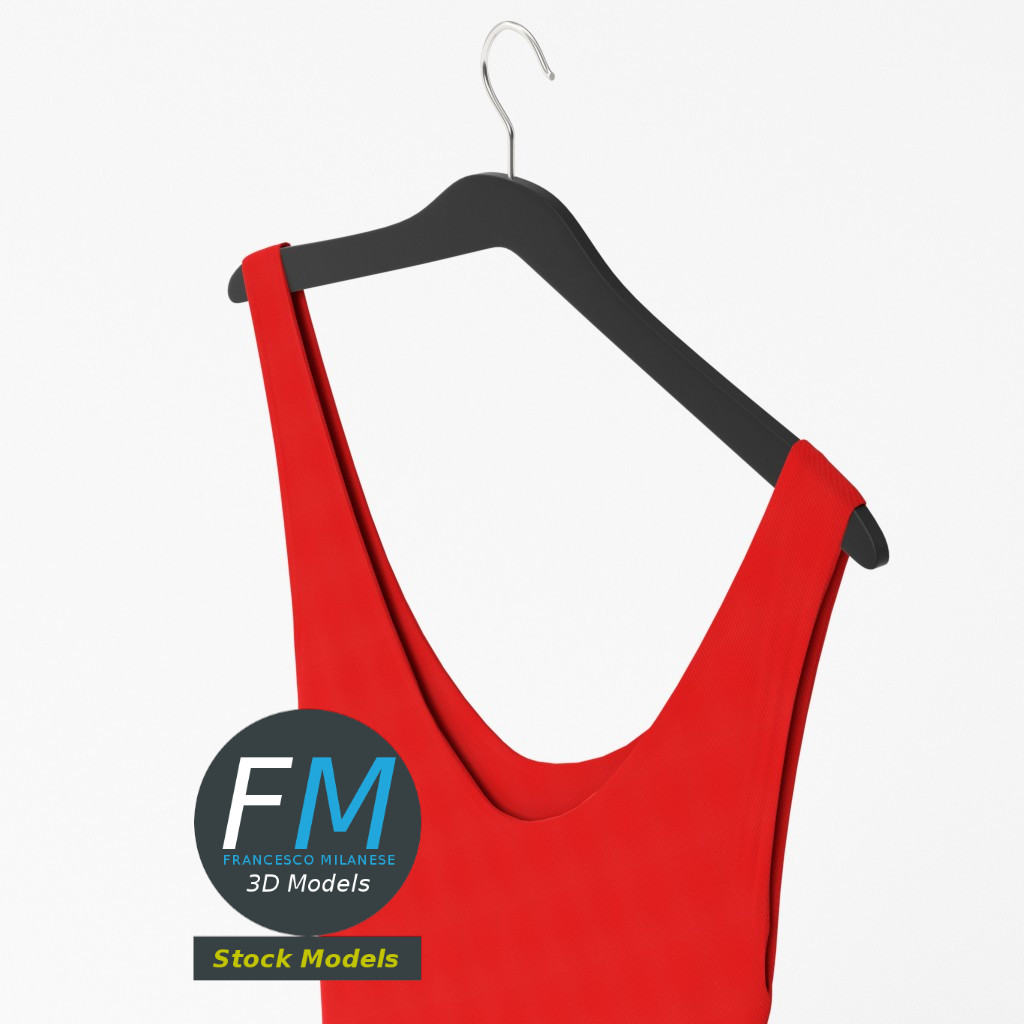 3D-Modell - Hängendes Ärmelloses Kleid - 05