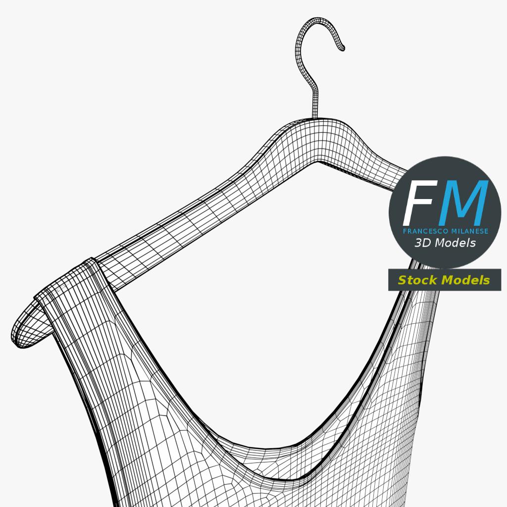 3D-Modell - Hängendes Ärmelloses Kleid - 08