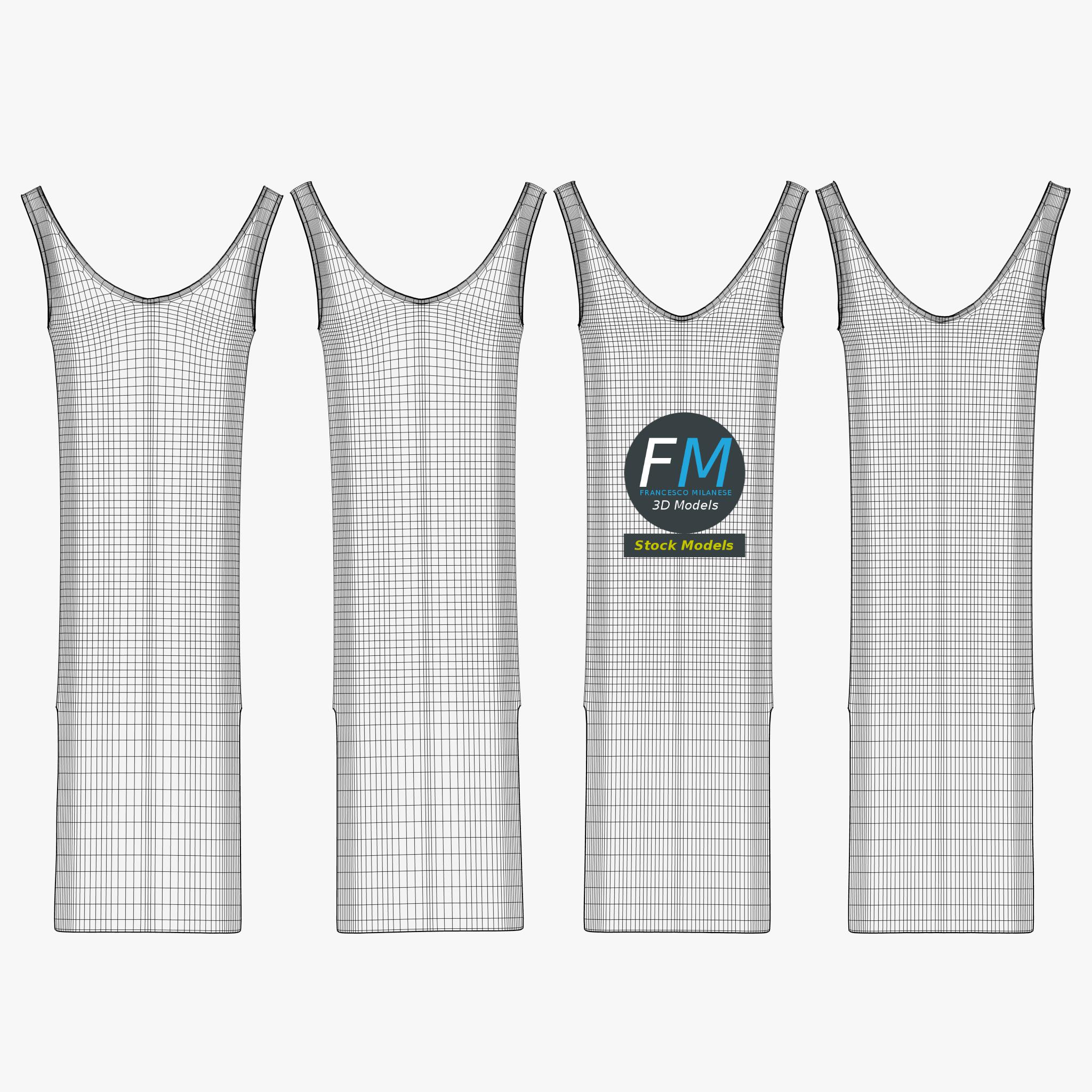 3D-Modell - Hängendes Ärmelloses Kleid - 12 3D-Modell - Hängendes Ärmelloses Kleid - 12