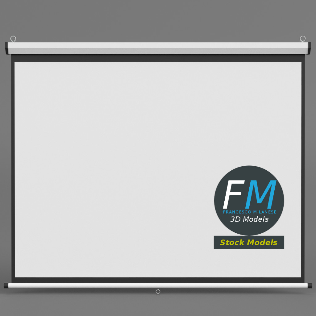 3D-Modell - Hängende Projektionsleinwand - 01