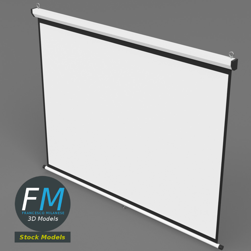 3D-Modell - Hängende Projektionsleinwand - 02
