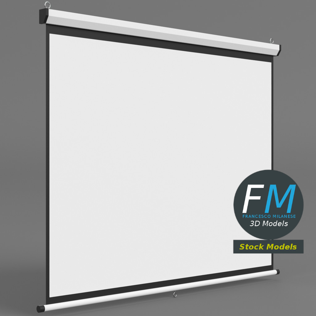 3D-Modell - Hängende Projektionsleinwand - 03