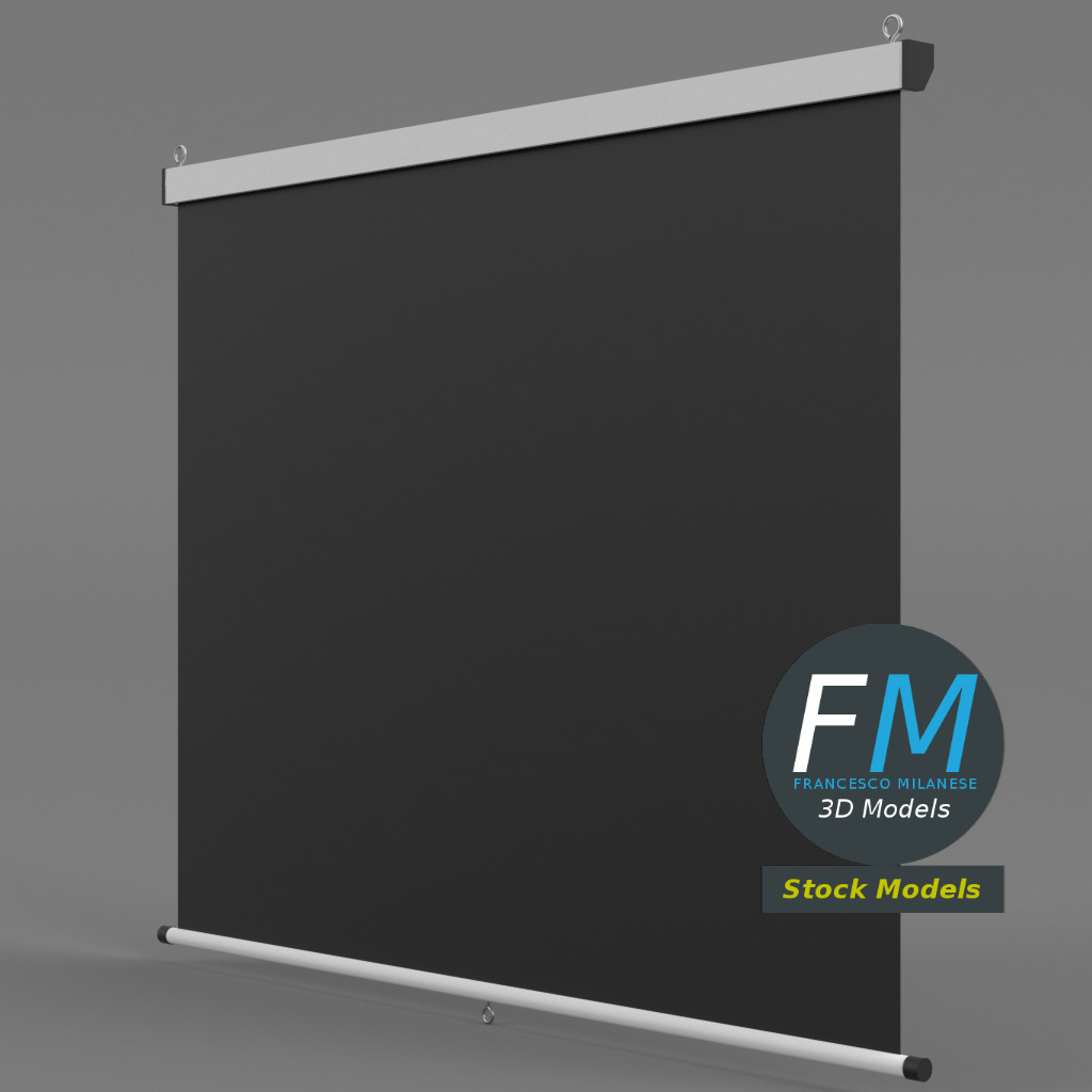3D-Modell - Hängende Projektionsleinwand - 04