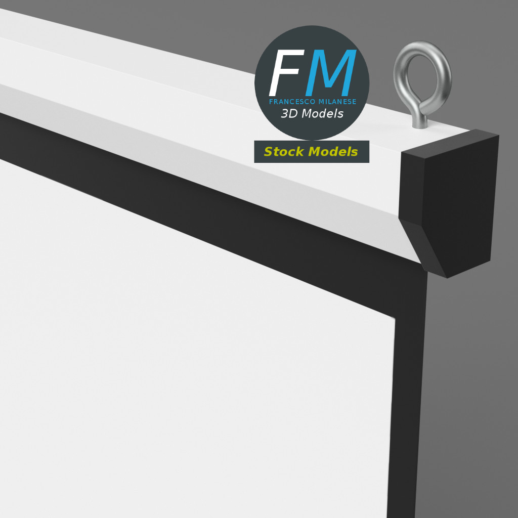 3D-Modell - Hängende Projektionsleinwand - 05