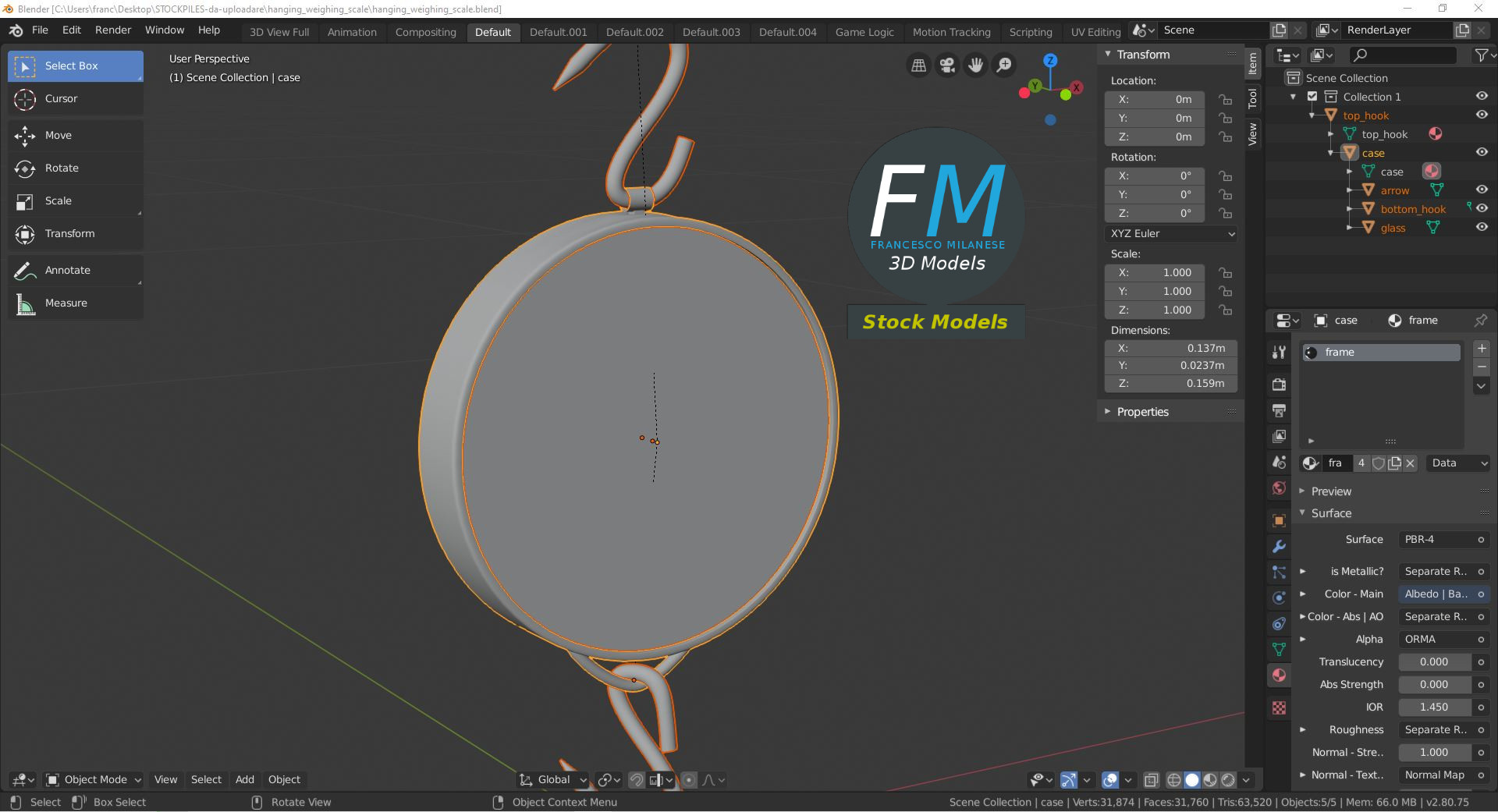 3D-Modell - Hängende Waage - 09