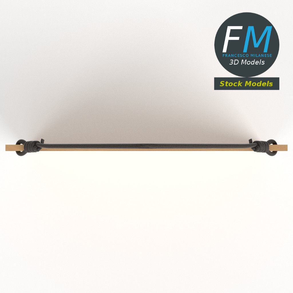 3D-Modell - Hängendes Holzschild - 06