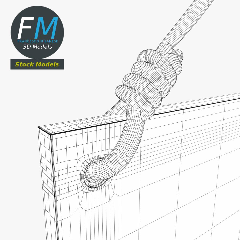 3D-Modell - Hängendes Holzschild - 08