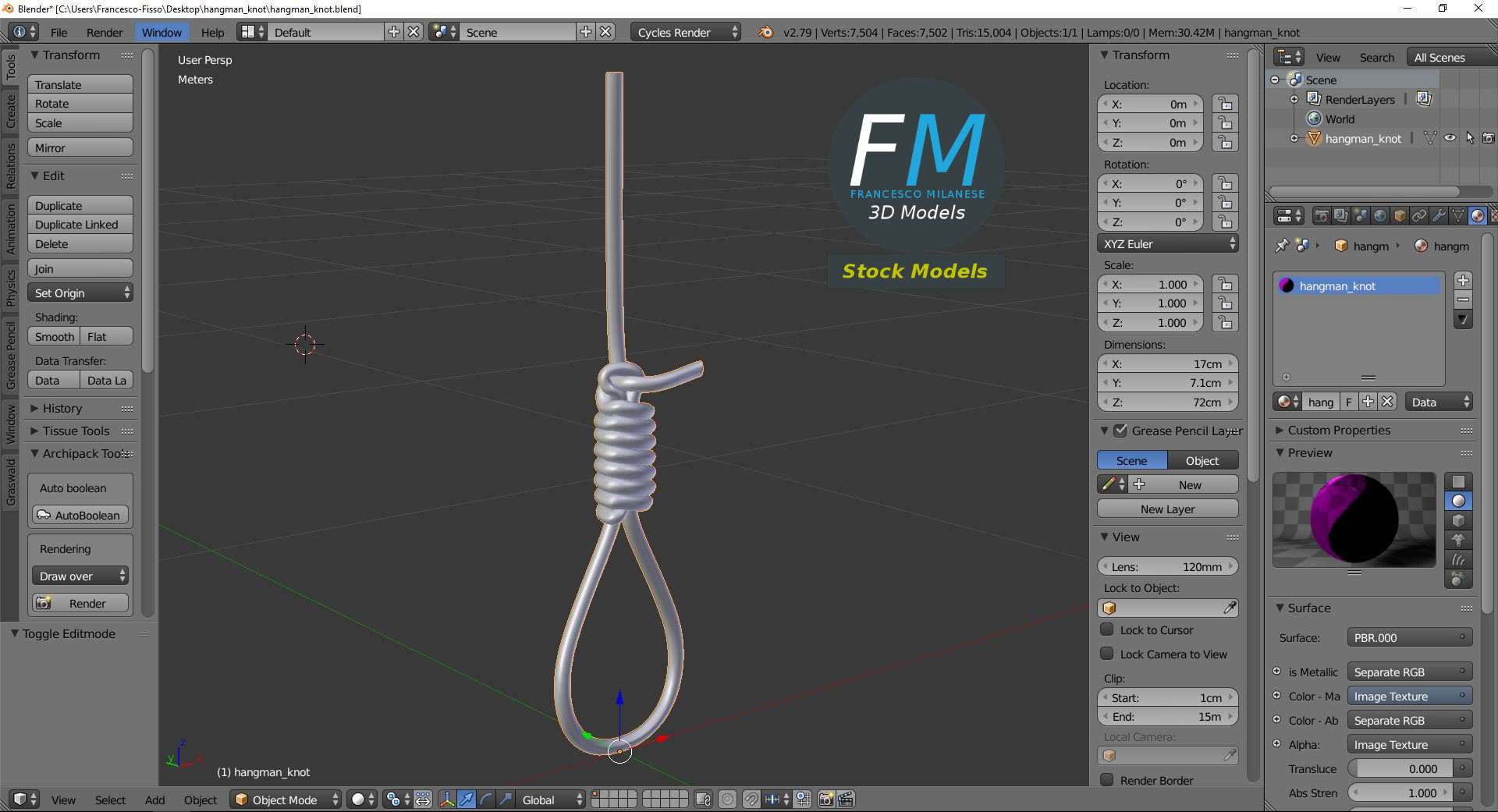 3D-Modell - Henkersknoten - 09