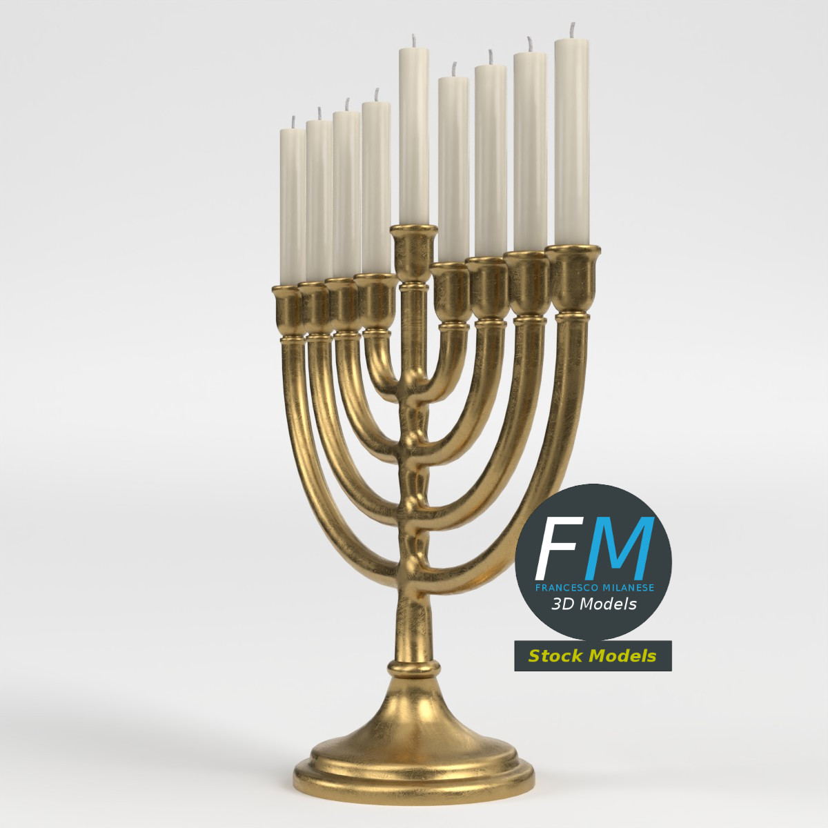 3D-Modell - Chanukka-Menora - 04