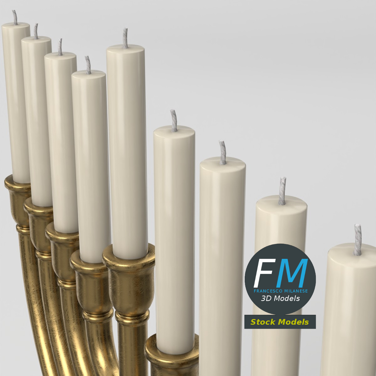 3D-Modell - Chanukka-Menora - 05