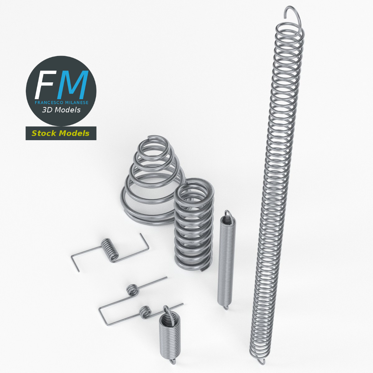 3D-Modell - Set Mechanischer Federn - 02