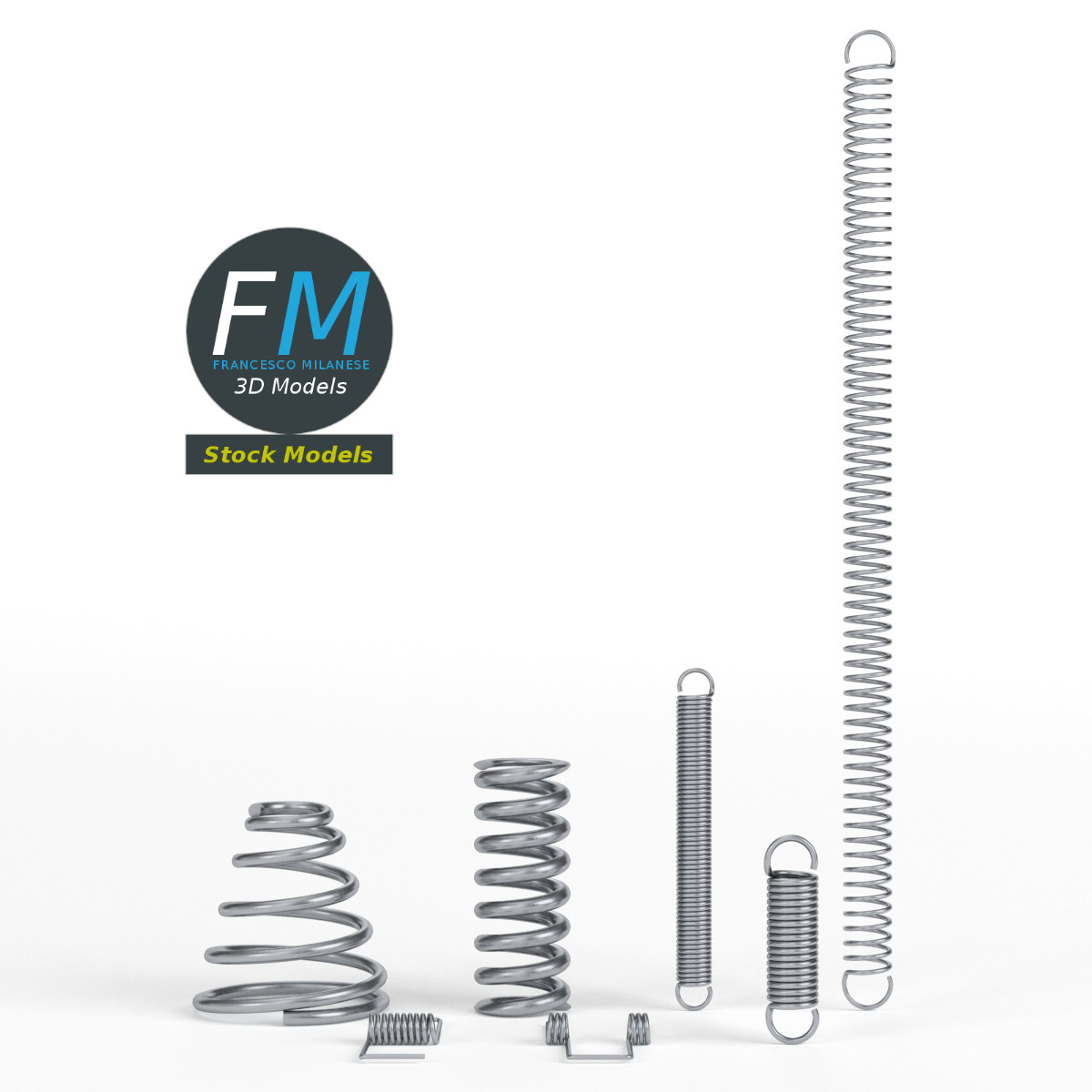 3D-Modell - Set Mechanischer Federn - 03