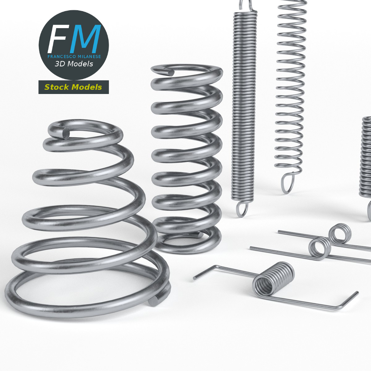 3D-Modell - Set Mechanischer Federn - 04