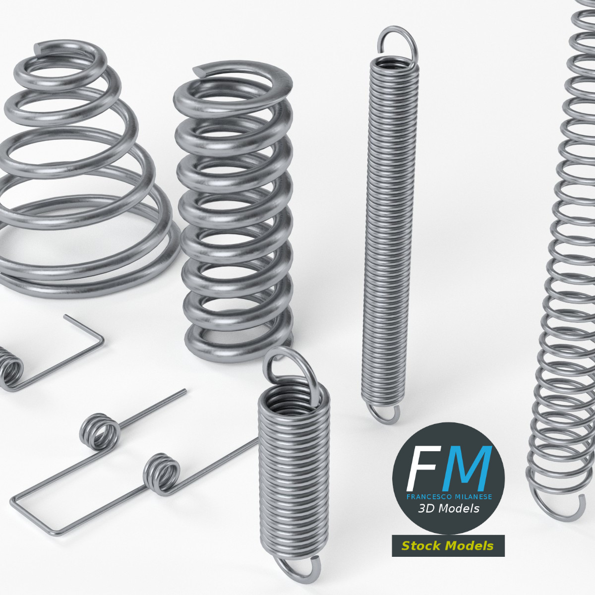 3D-Modell - Set Mechanischer Federn - 05
