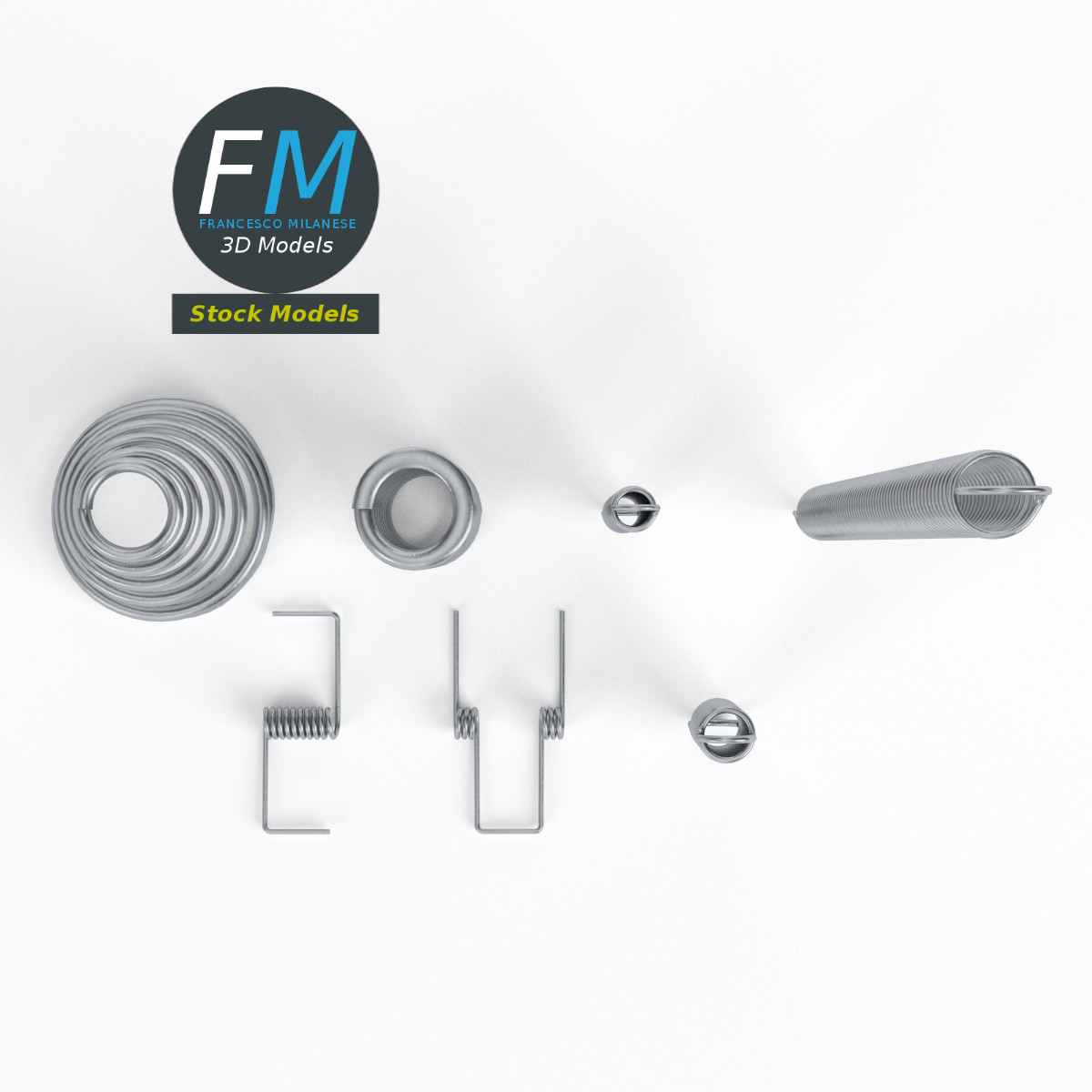 3D-Modell - Set Mechanischer Federn - 06