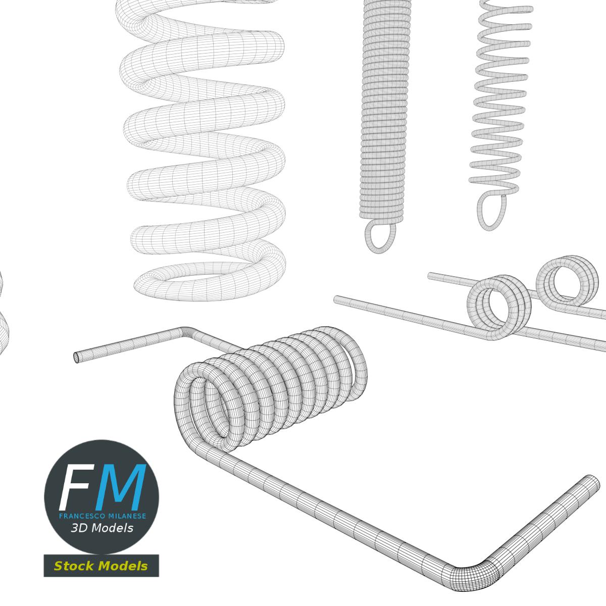 3D-Modell - Set Mechanischer Federn - 07