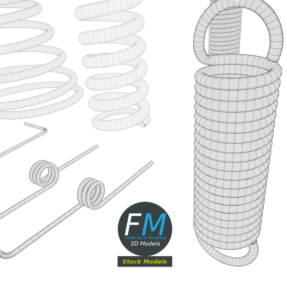 3D-Modell - Set Mechanischer Federn - 08