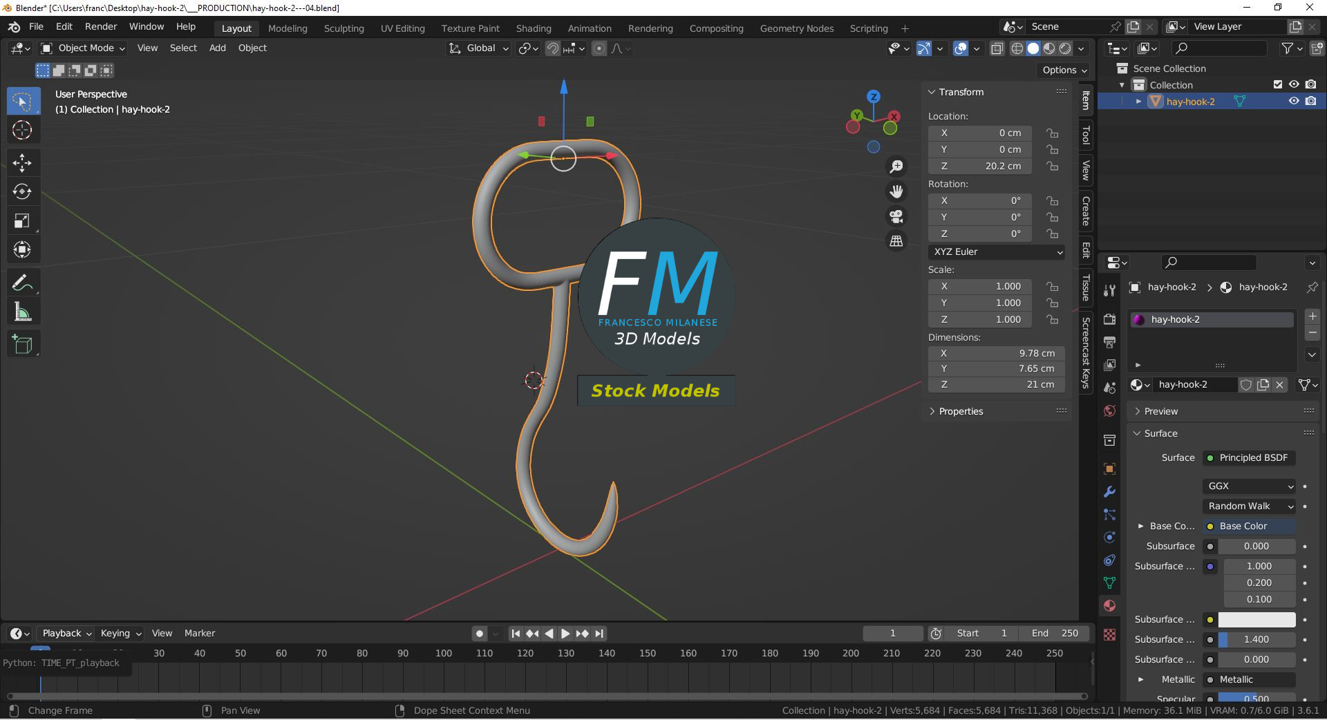 3D-Modell - Heuhaken - 09