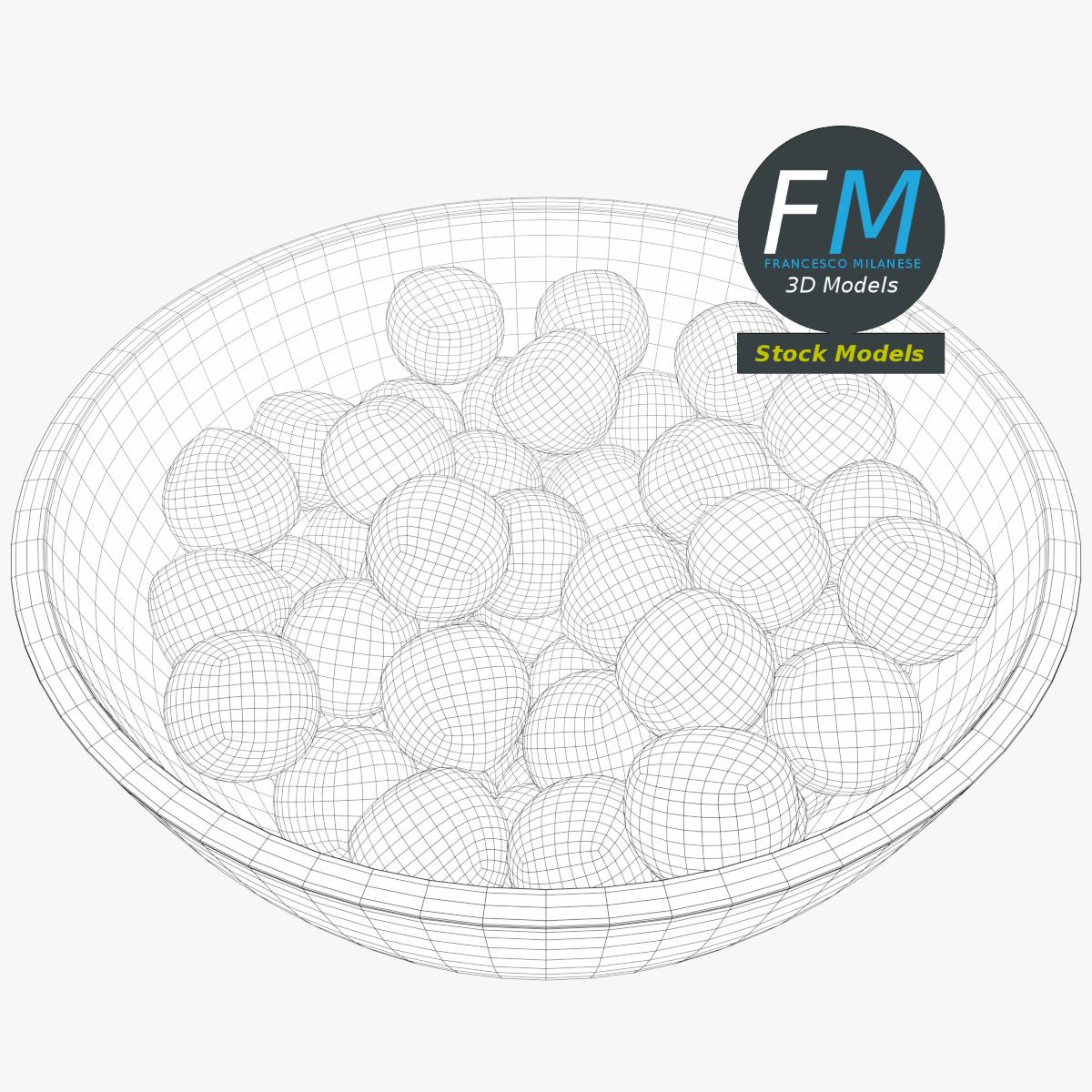3D-Modell - Haselnüsse in Holzschale - 07