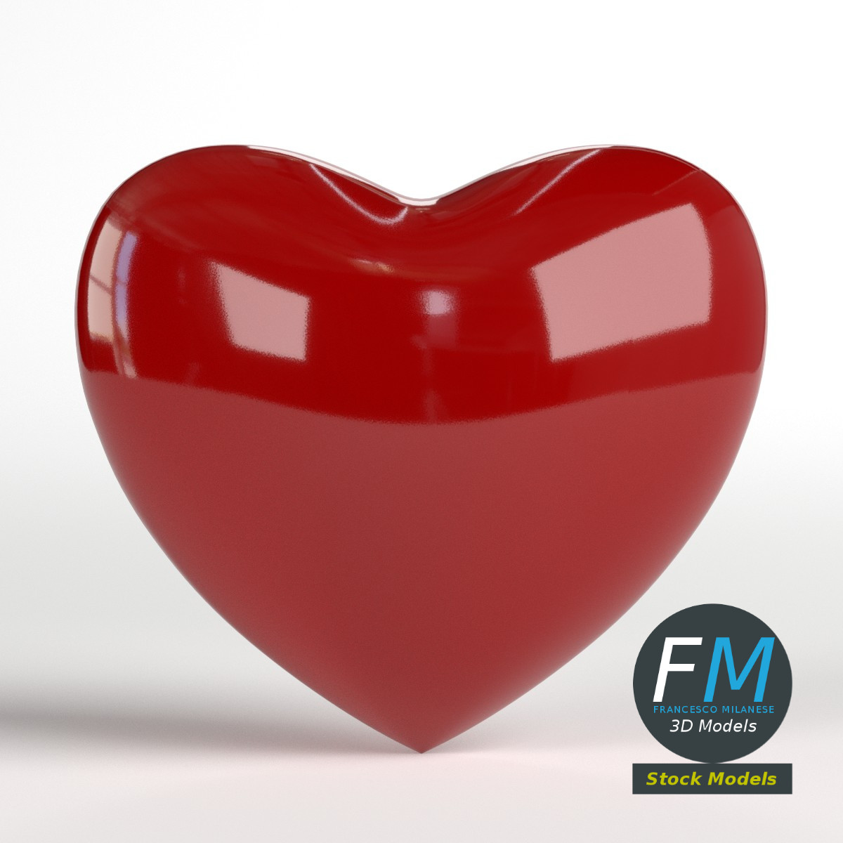 3D-Modell - Rote Herzform - 01