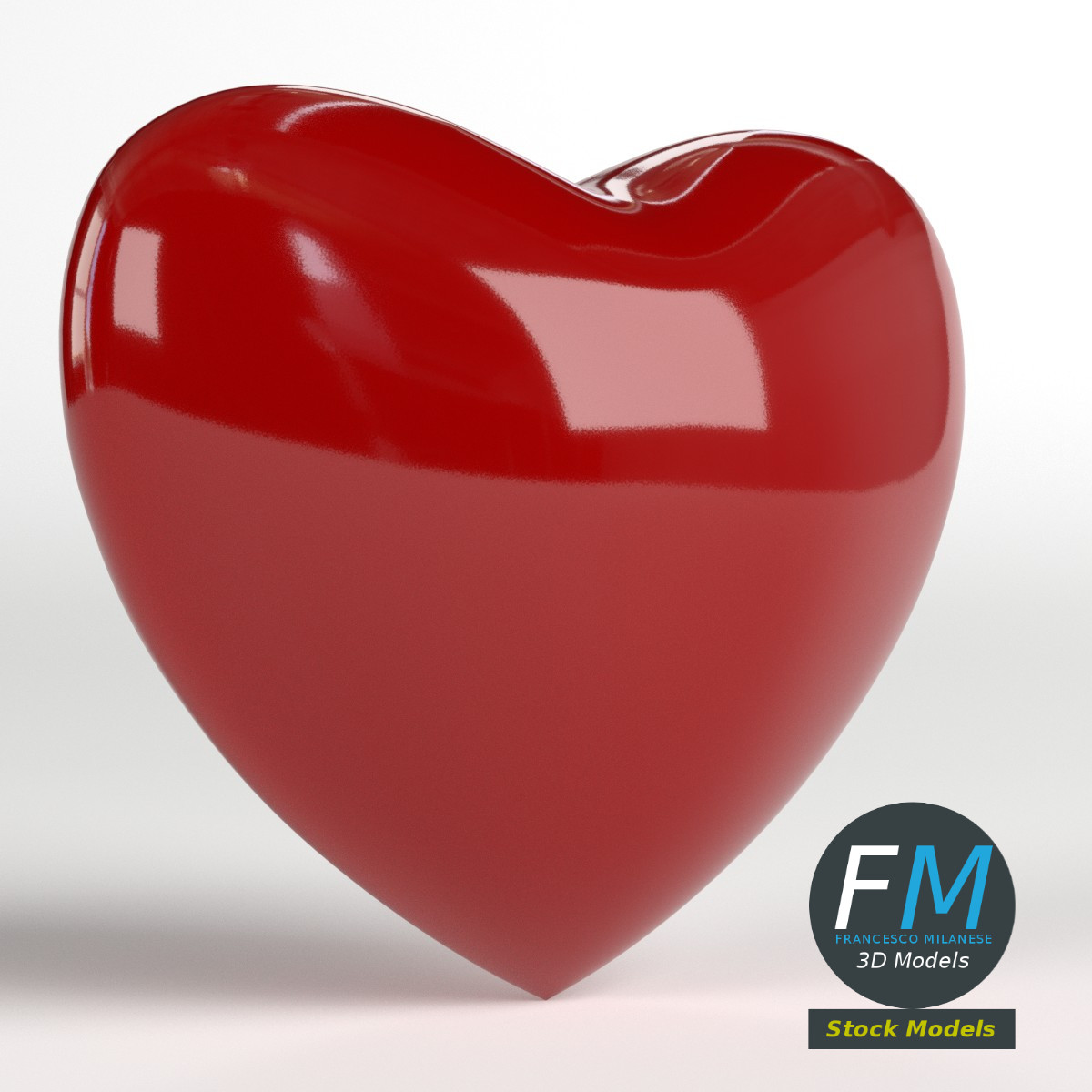 3D-Modell - Rote Herzform - 03