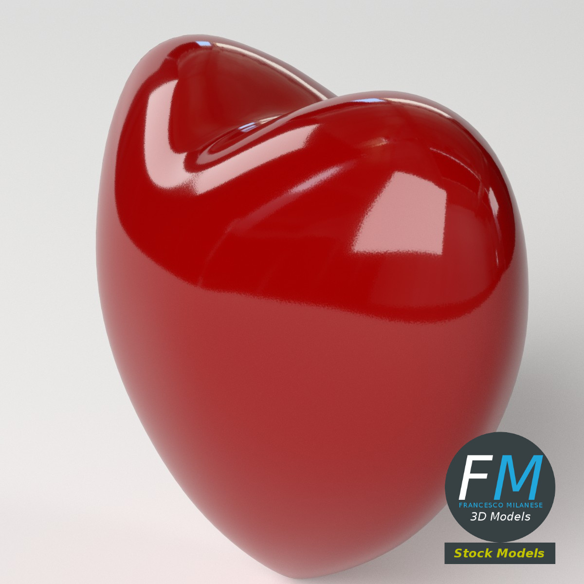 3D-Modell - Rote Herzform - 05