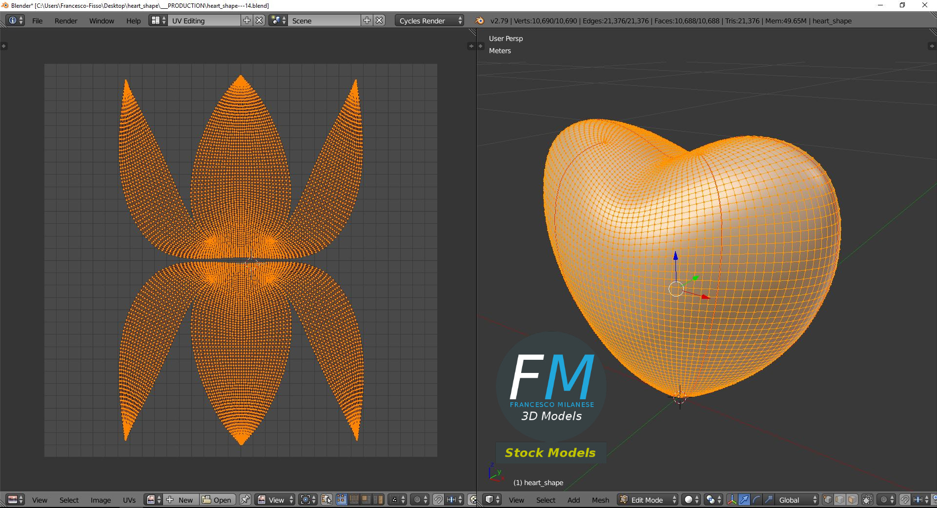 3D-Modell - Rote Herzform - 10