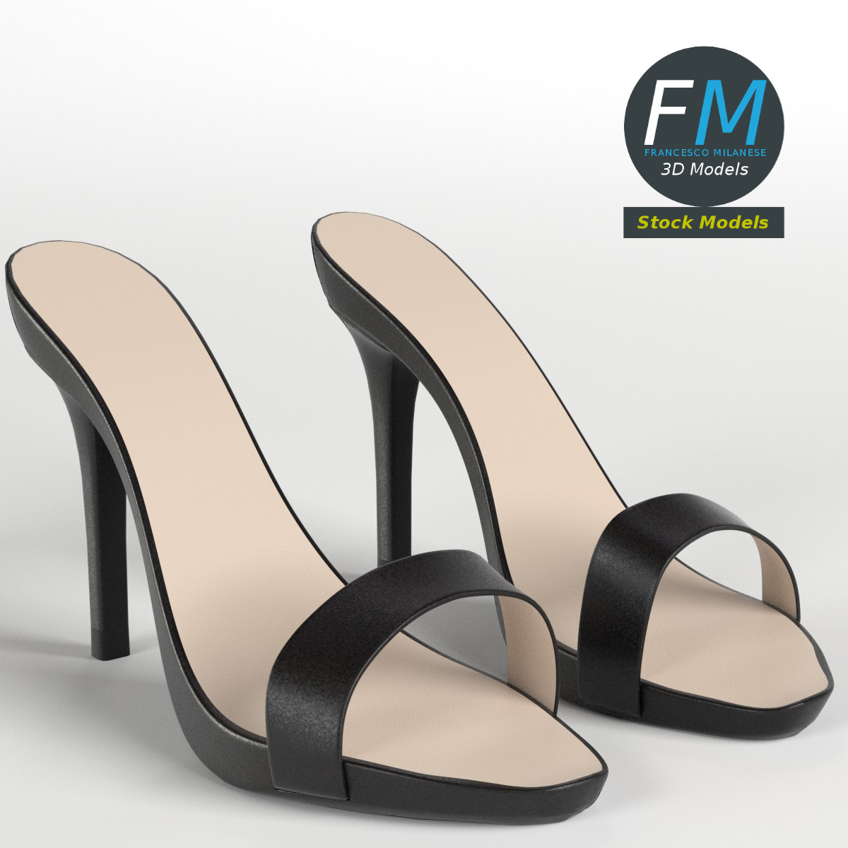 3D-Modell - Sandaletten mit Absatz - 01