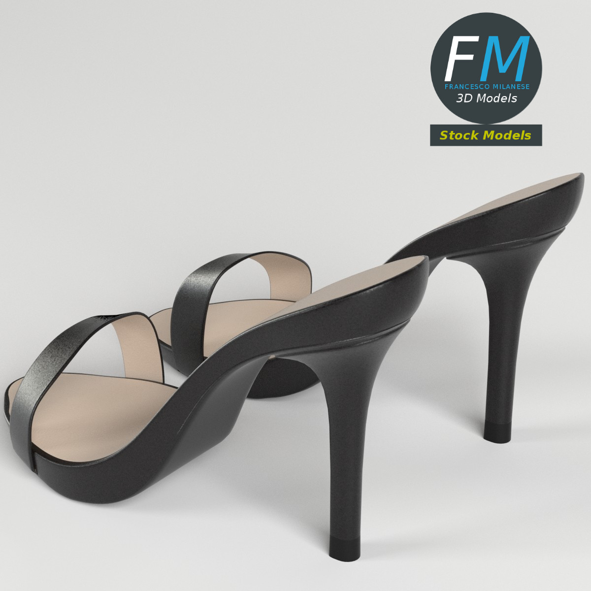3D-Modell - Sandaletten mit Absatz - 02
