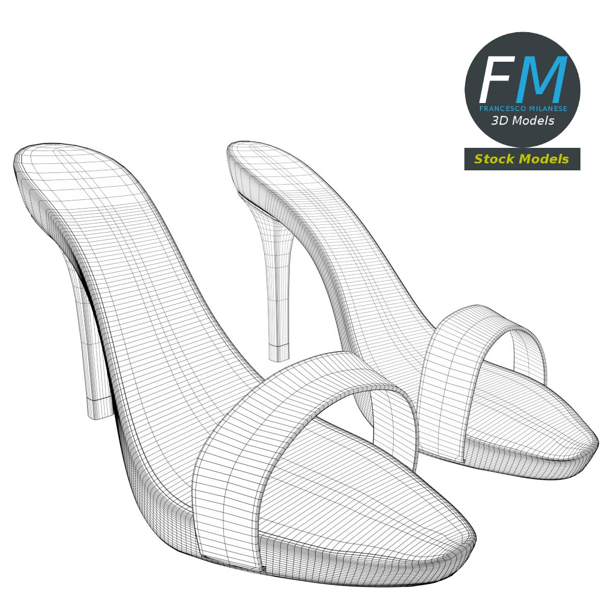 3D-Modell - Sandaletten mit Absatz - 07
