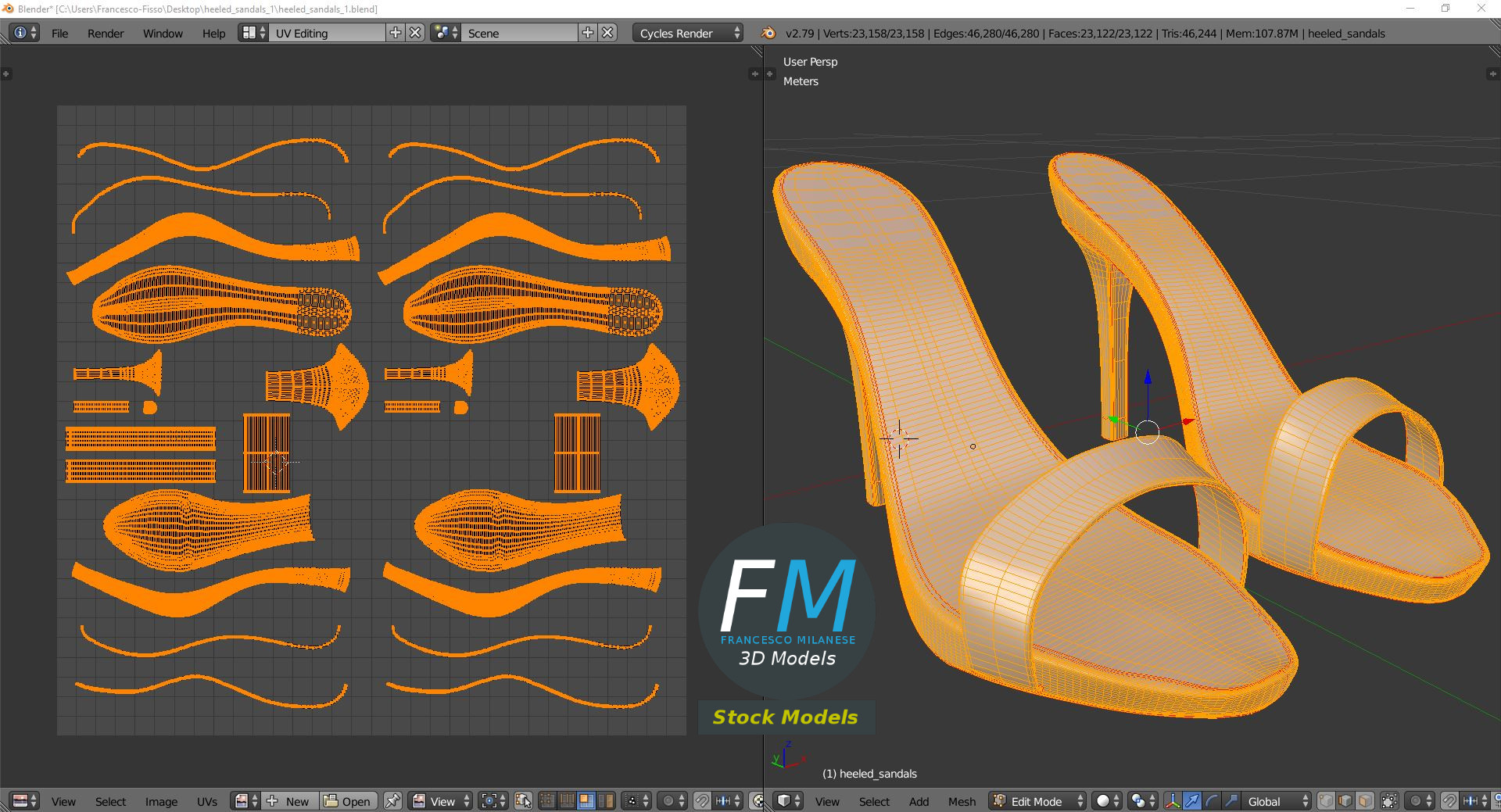 3D-Modell - Sandaletten mit Absatz - 10