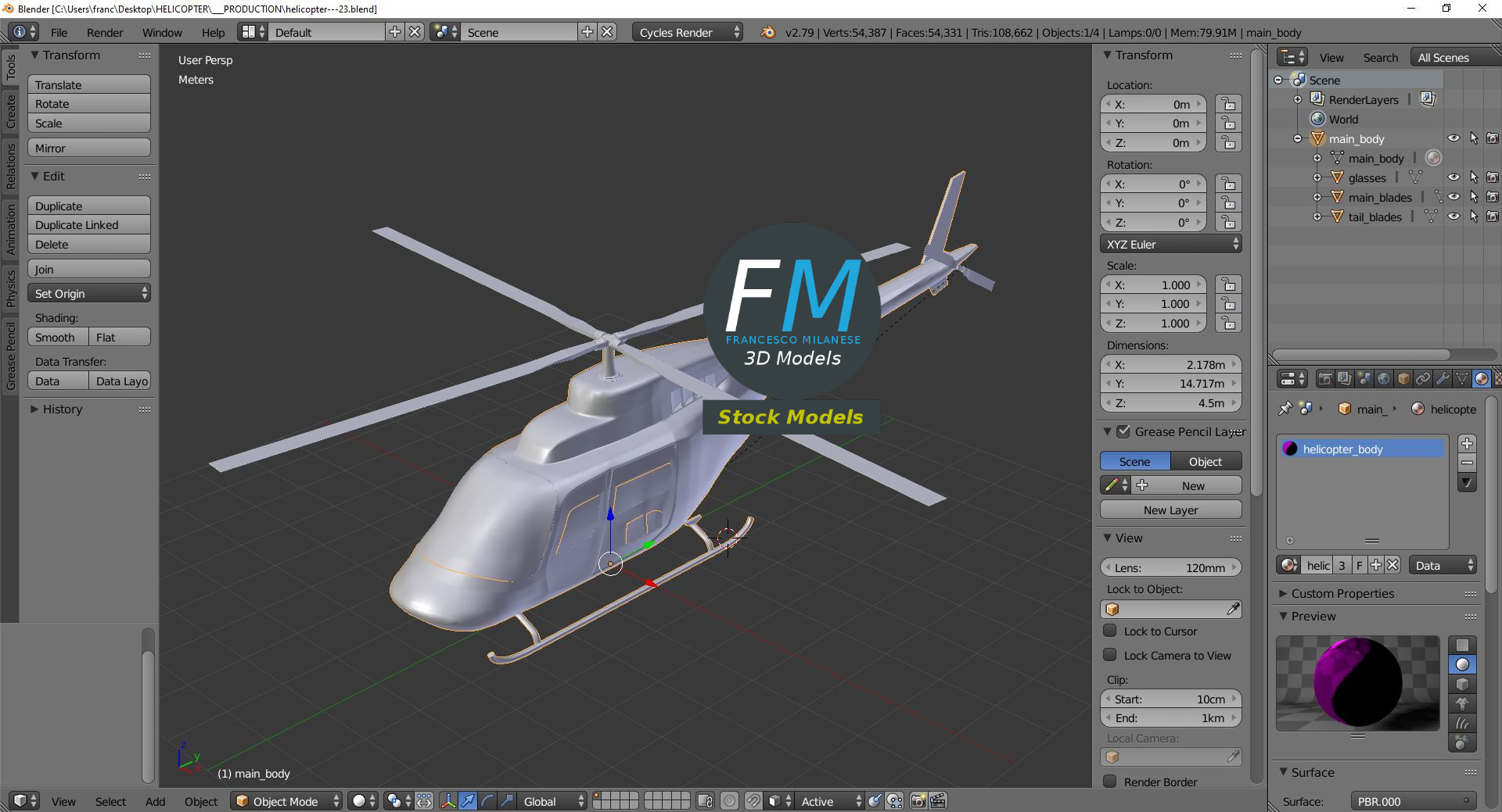 3D-Modell - Hubschrauber - 09