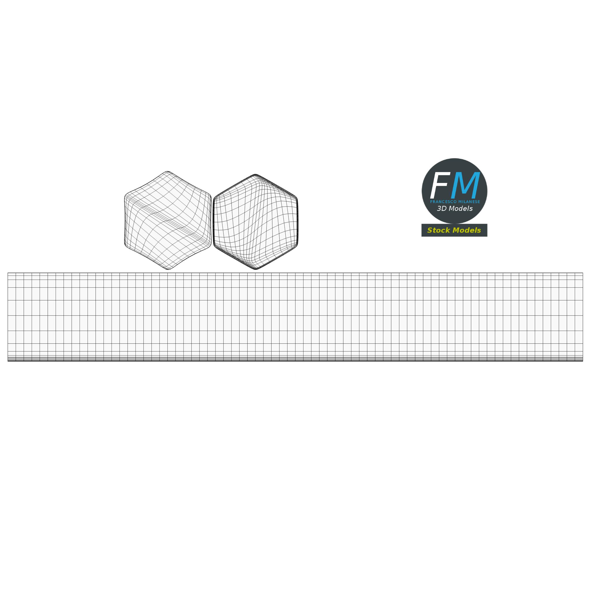 3D-Modell - Sechseckiges Marmeladenglas - 12