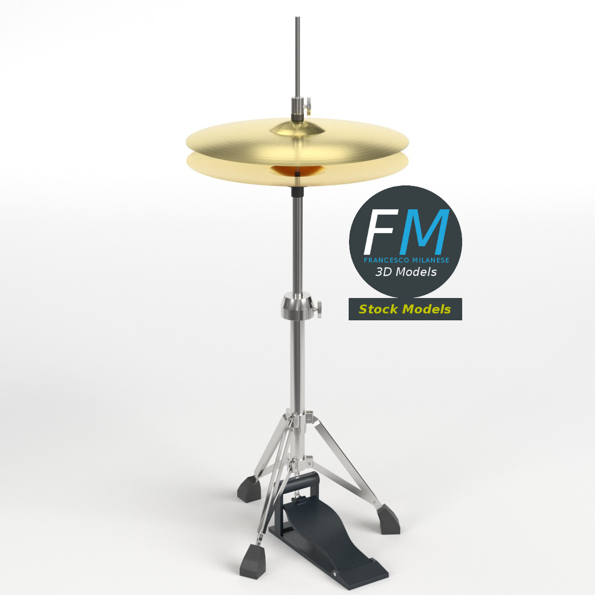 3D-Modell - Hi-Hat-Becken mit Ständer - 01