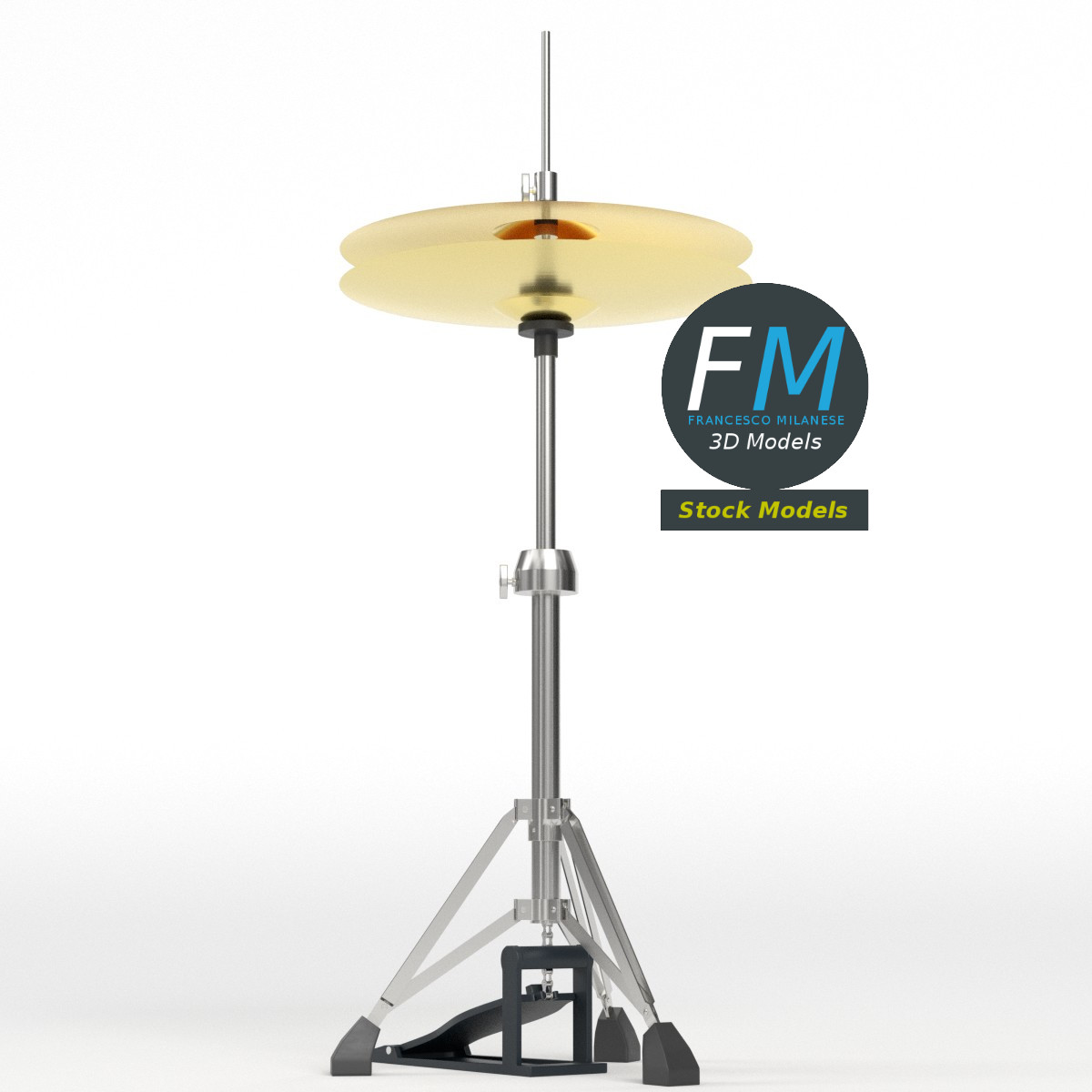 3D-Modell - Hi-Hat-Becken mit Ständer - 02