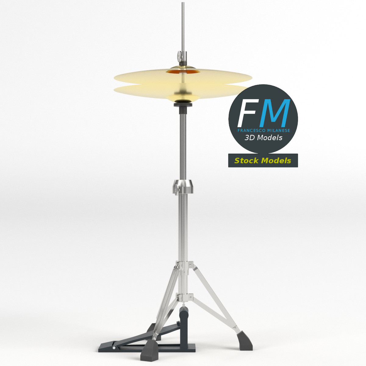 3D-Modell - Hi-Hat-Becken mit Ständer - 03