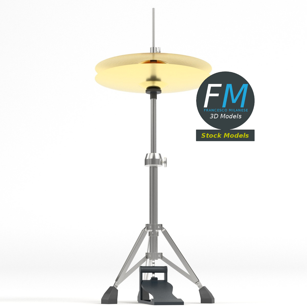 3D-Modell - Hi-Hat-Becken mit Ständer - 04