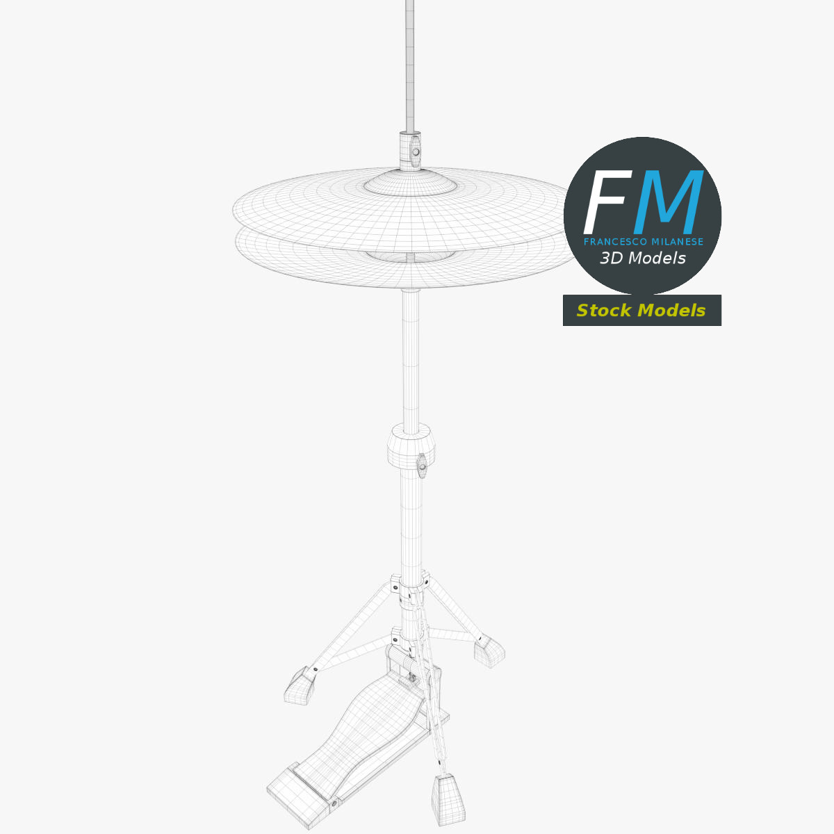 3D-Modell - Hi-Hat-Becken mit Ständer - 07