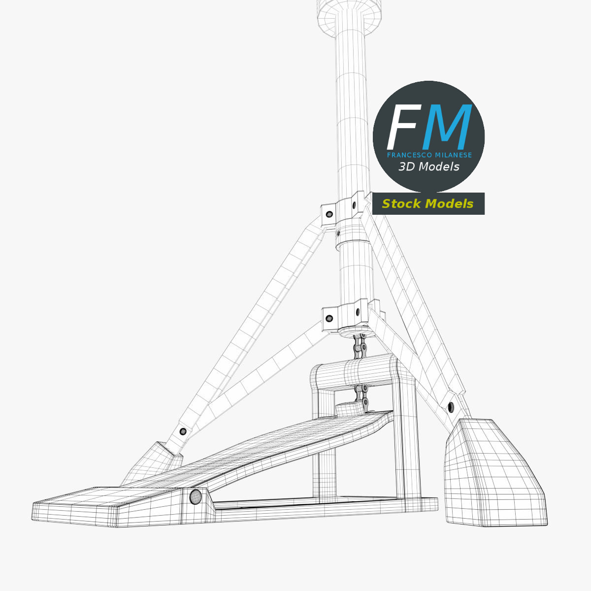 3D-Modell - Hi-Hat-Becken mit Ständer - 08