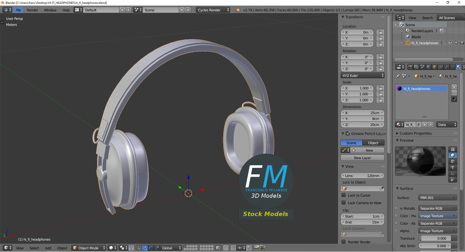 3D-Modell - Hi-Fi Over-Ear-Kopfhörer - 09